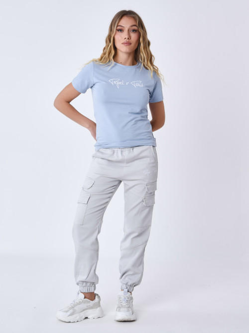 T-shirt Essentials Project X Paris para mulher - Azul celeste