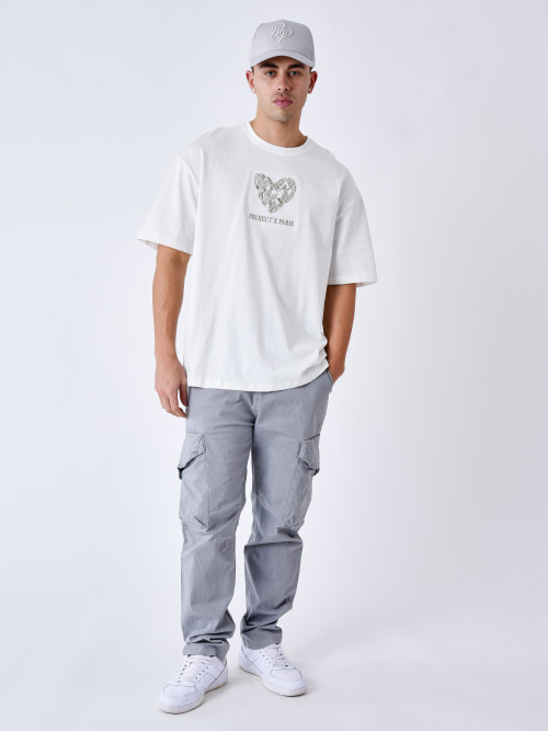 Embroidered heart T-shirt - Off-white