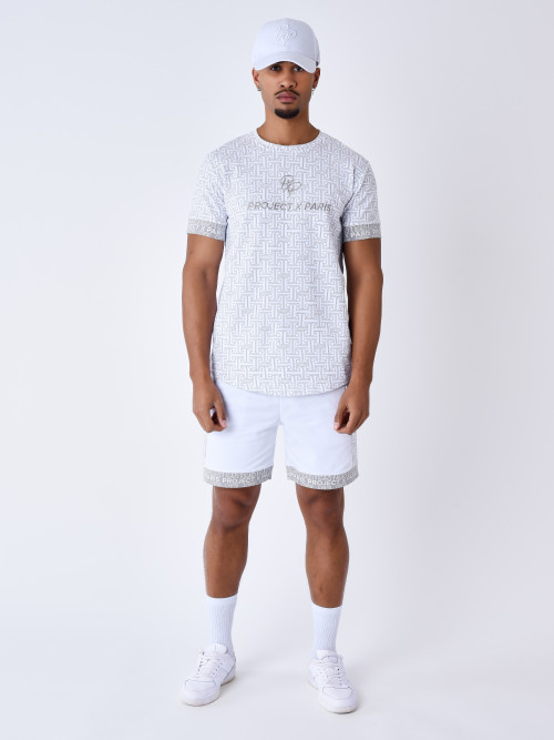 Maze print shorts - White