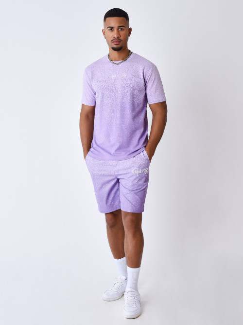 Spray print swim shorts - Purple