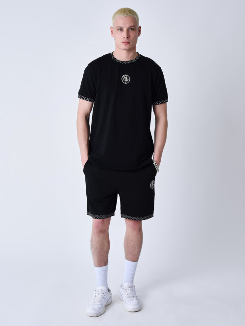 Woven labyrinth tee shirt - Black