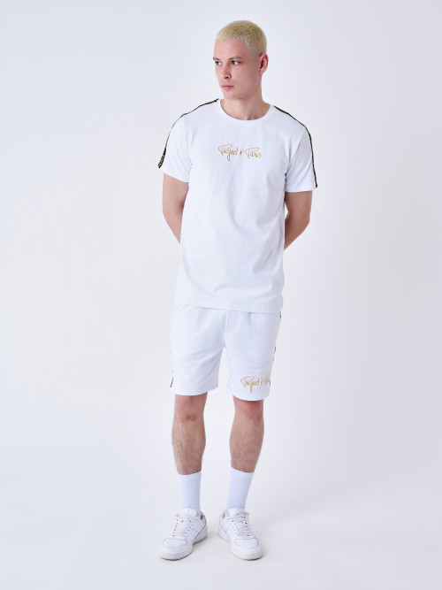 Classic shorts Embroidered side stripes - White