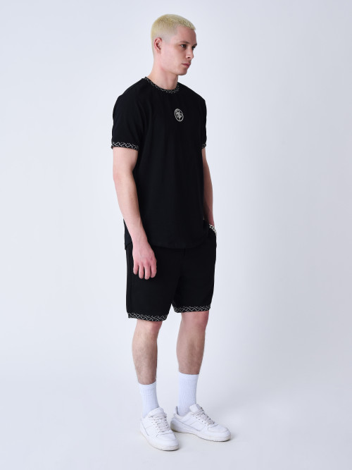Shorts with woven labyrinth detail - Black
