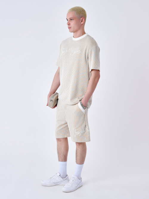 Seersucker shorts - Beige