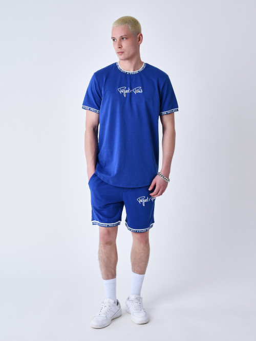 Shorts mit aufgesticktem Logo - Elektrisches Blau
