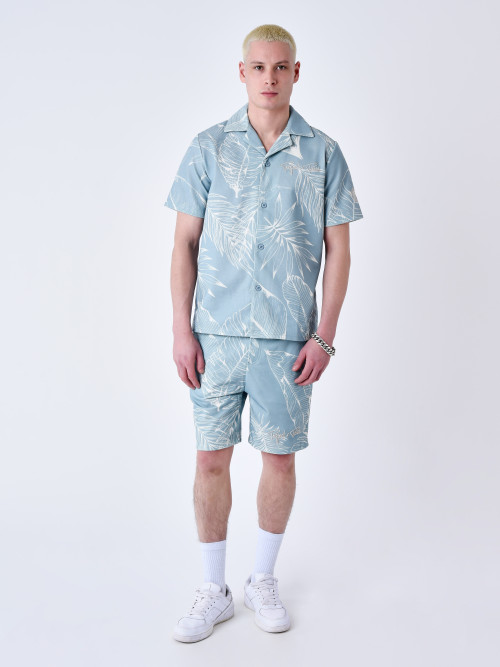 Shorts mit Luxuriant-Print - Blau Grün