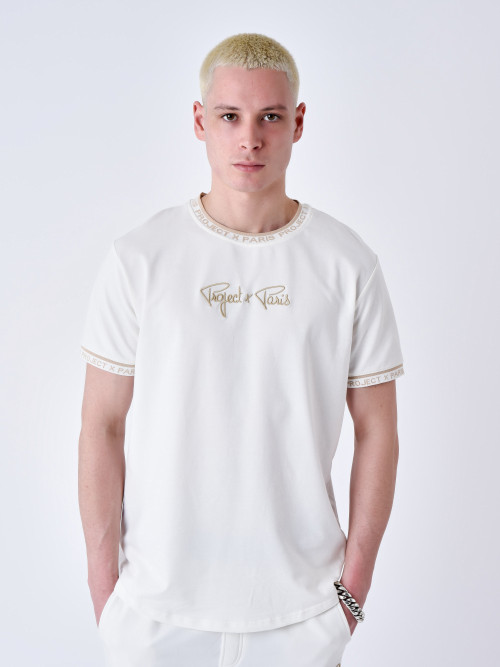 T-shirt com logógênero bordado - Branco