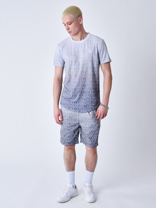 Two-tone all-over gradient tee shirt - Light stone