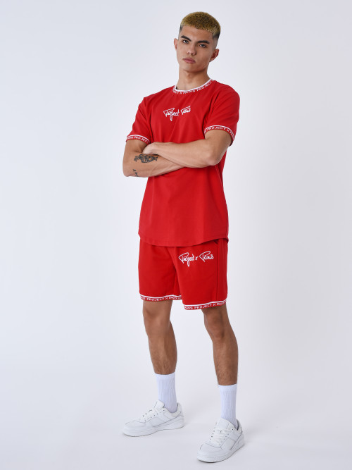 Shorts mit aufgesticktem Logo - Rot