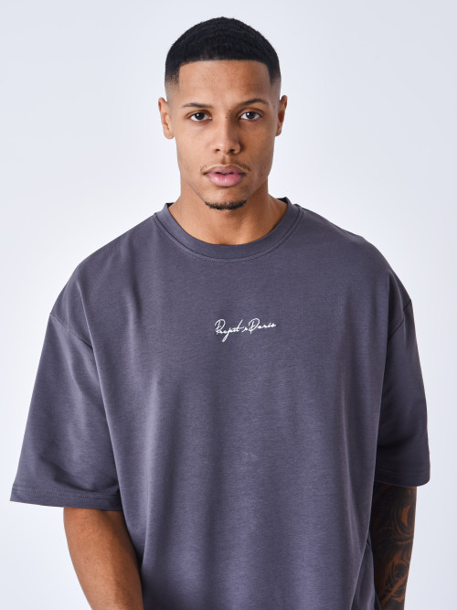 Tee-shirt broderie signature Project X Paris - Anthracite