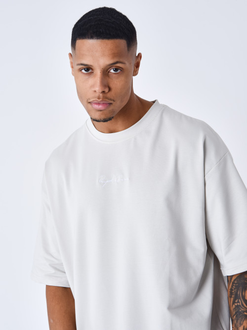 Project X Paris signature embroidery tee-shirt - Greige