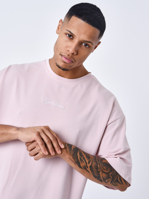 Project X Paris signature embroidery tee-shirt - Powder pink
