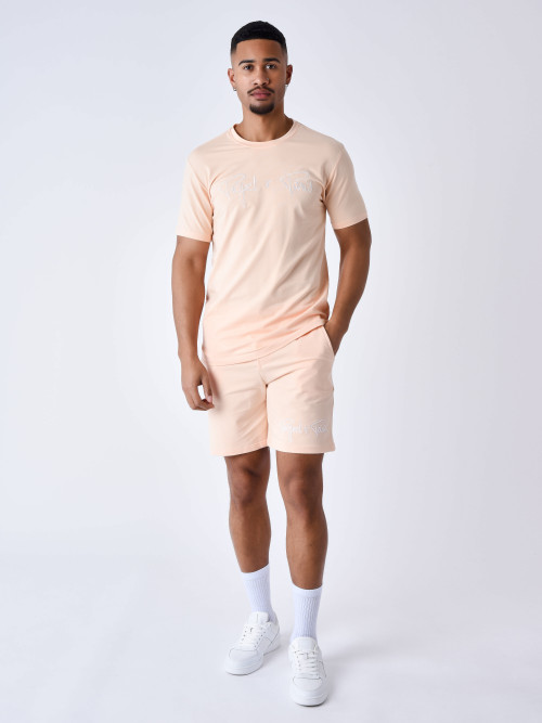 Essentials Project X Paris basic embroidery tee-shirt - Pale peach