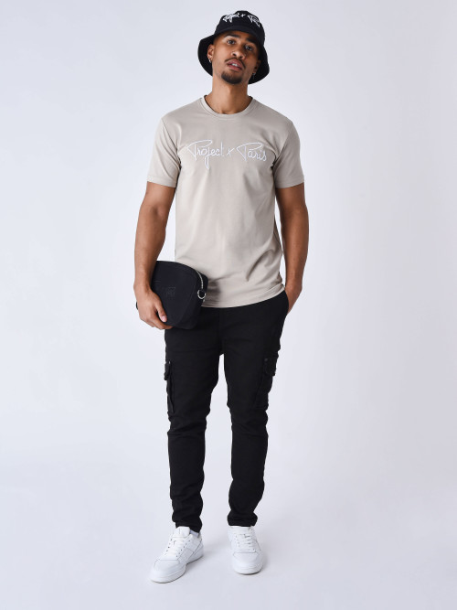 Essentials Camiseta básica bordada Project X Paris - Gris ahumado