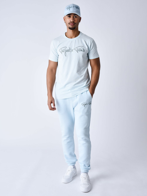 Essentials Project X Paris basic embroidery tee shirt - Ice blue