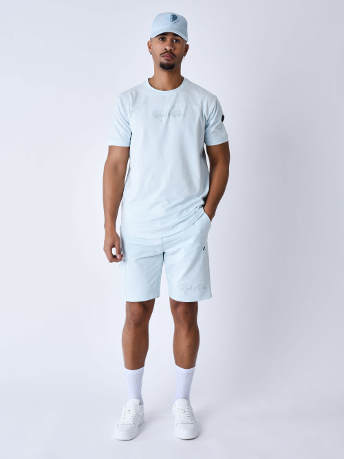 Technical tee shirt with cut-outs - Ice blue