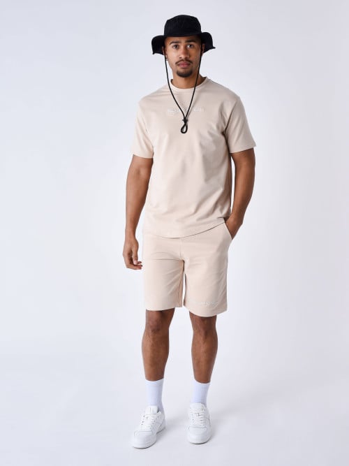 Classic embroidered tee shirt - Beige