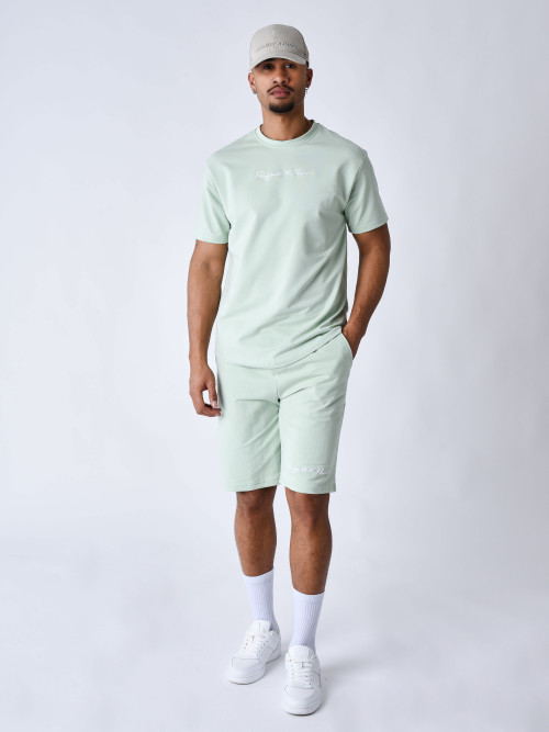 Classic embroidered tee shirt - Water green