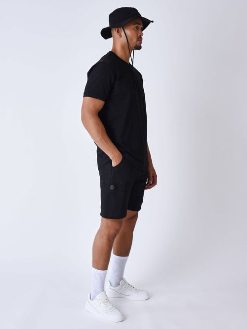 Technical shorts with cut-outs - Black