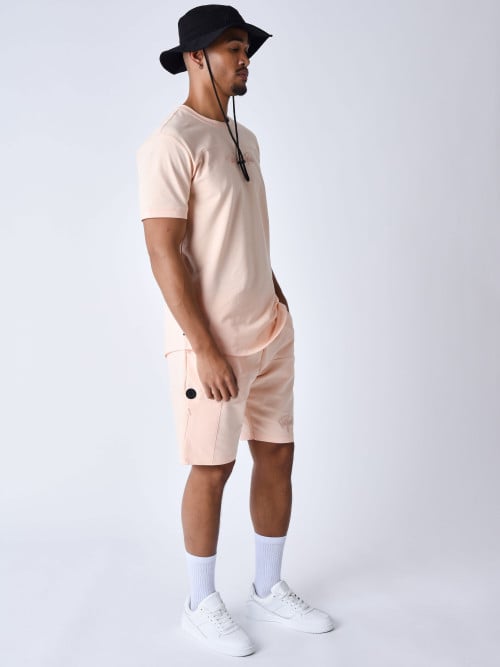 Technical shorts with cut-outs - Pale peach