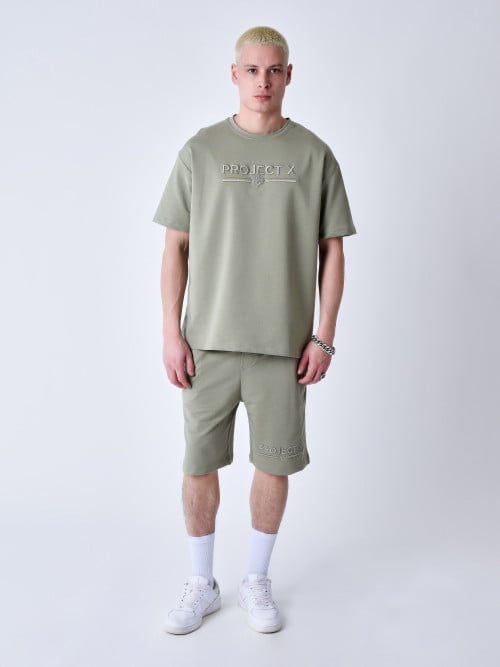 Classic embroidered tee shirt - Olive