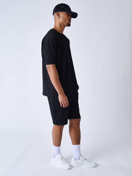 Essentials Pantalón corto clásico bordado - Negro