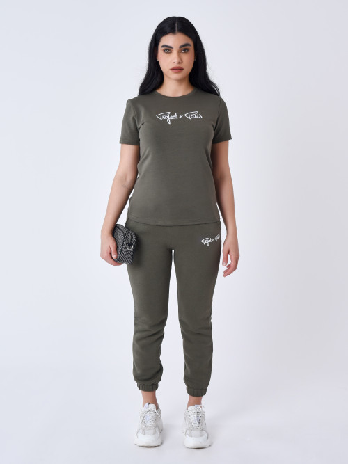 T-shirt Essentials Project X Paris para mulher - Azeitona escura