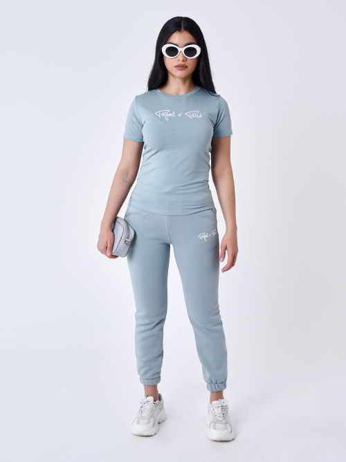 T-shirt Essentials Project X Paris para mulher - Verde azulado