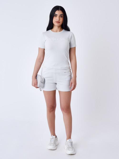 T-shirt Essentials Project X Paris para mulher - Pedra clara