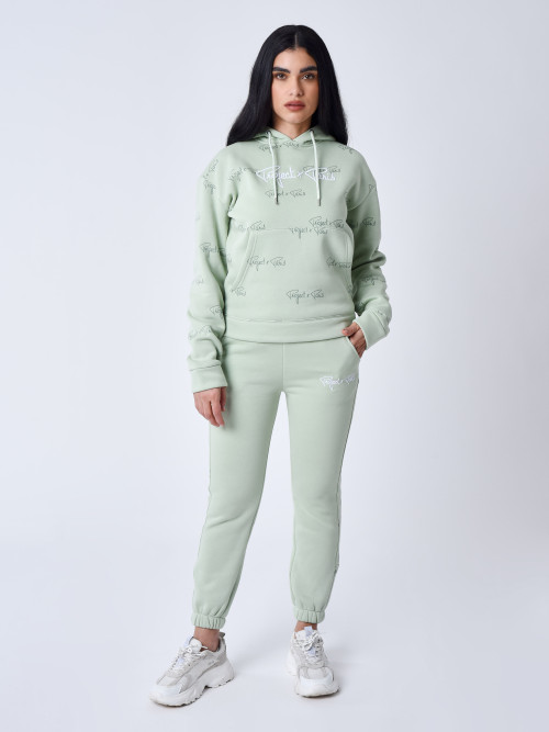 All-over signature hoodie - Water green