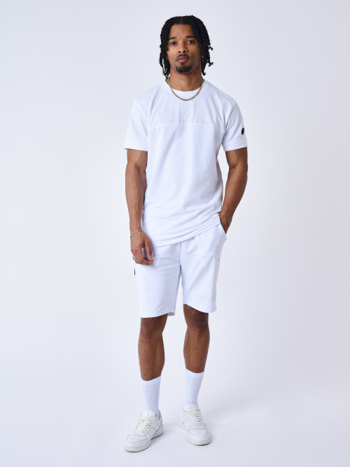 Technical tee shirt with cut-outs - White