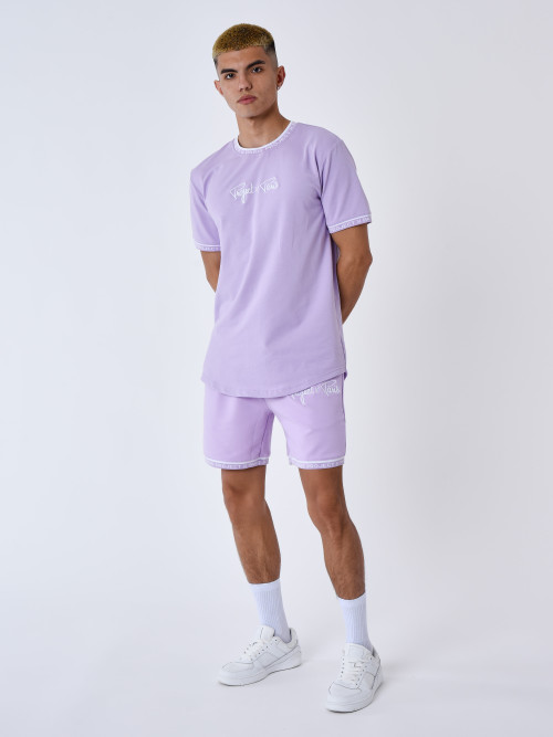 Embroidered logo shorts - Purple