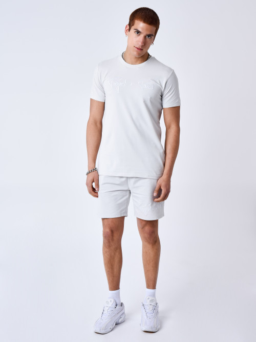 Essentials Project X Paris basic embroidery tee-shirt - Light stone