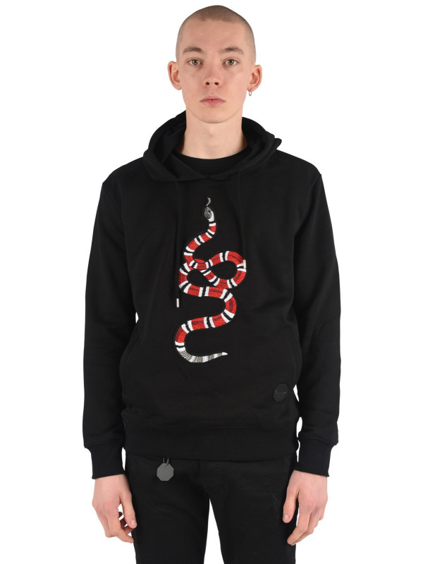Men's Hoodie with Snake Patch Project X Paris