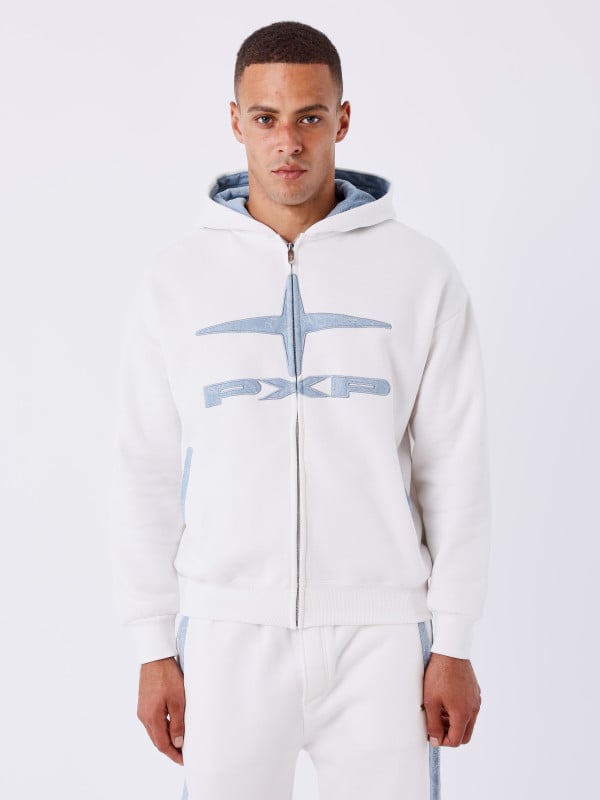 PEDRO アユニ・D ノーマルヘドHOODIE WHITE XXL 未開封 TO BE LAZY FOR A DAY' EMBROIDERY ZIP UP HOODIE (LIGHT BEIGE)