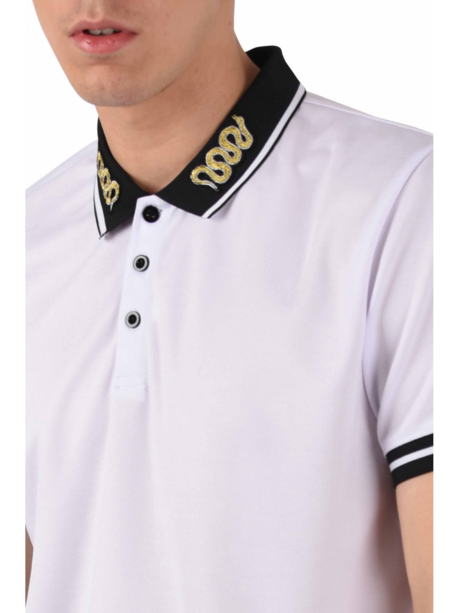 polo shirt with snake on collar