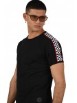 Tee shirt with chequered stripes and piping Project X Paris2