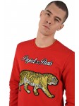Sweatshirt with embroidered Tiger and contrast piping Project X Paris