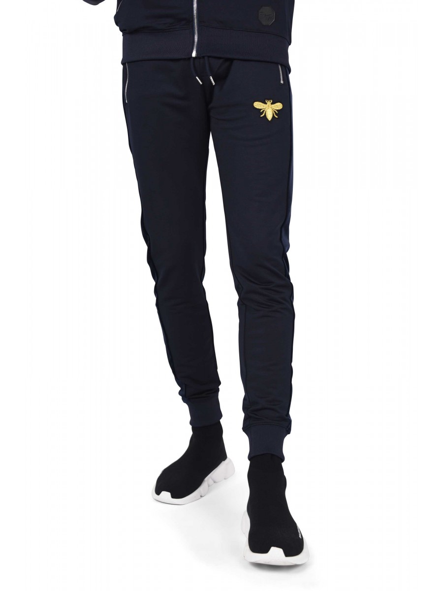 Jogging pants with bee patch