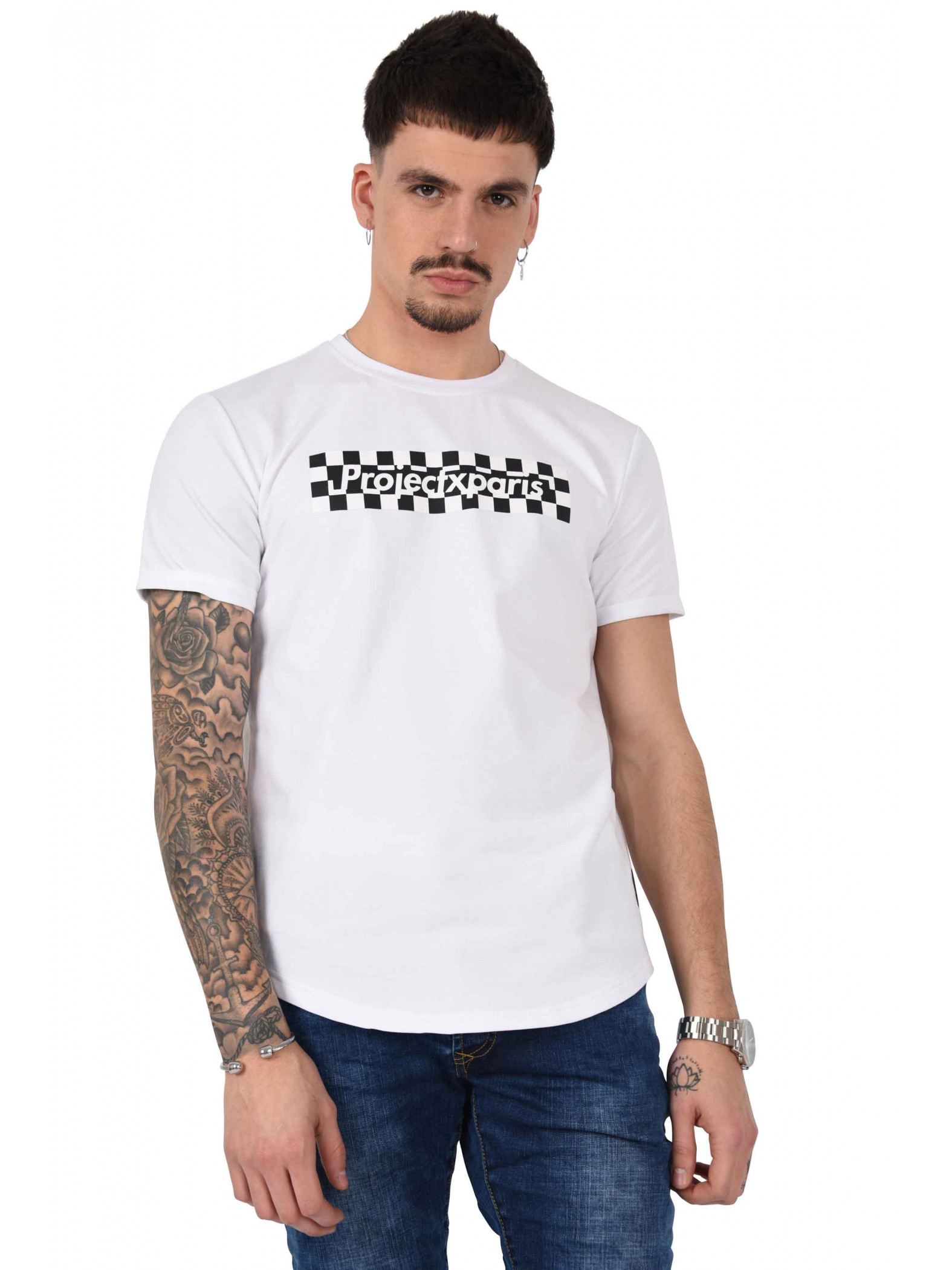 Tee shirt imprimé damier Homme Project X Paris