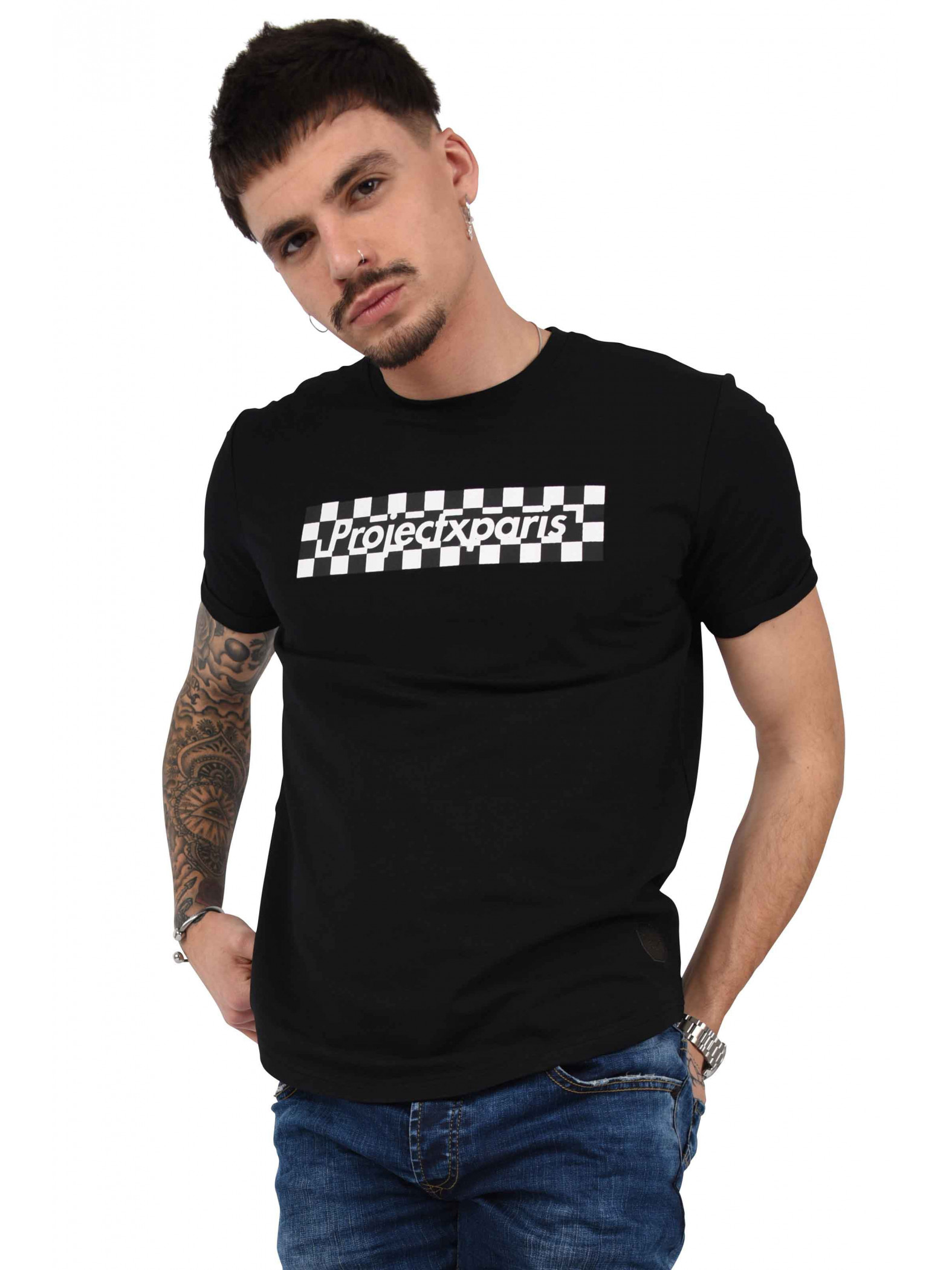 Tee shirt imprimé damier Homme Project X Paris