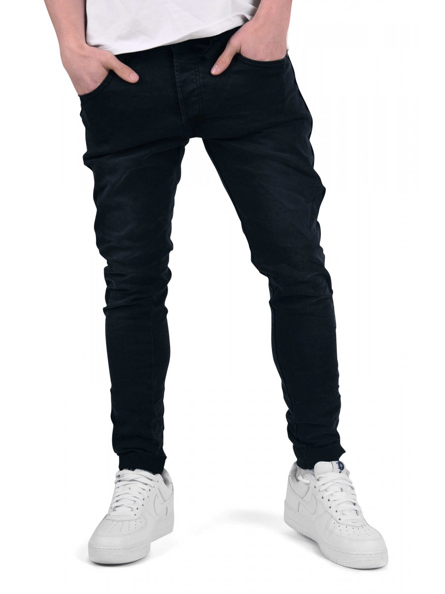Washed Slim Fit Jeans with Piping