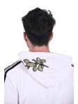 Velour jacket with contrasting stripes and golden floral patch Project X Paris