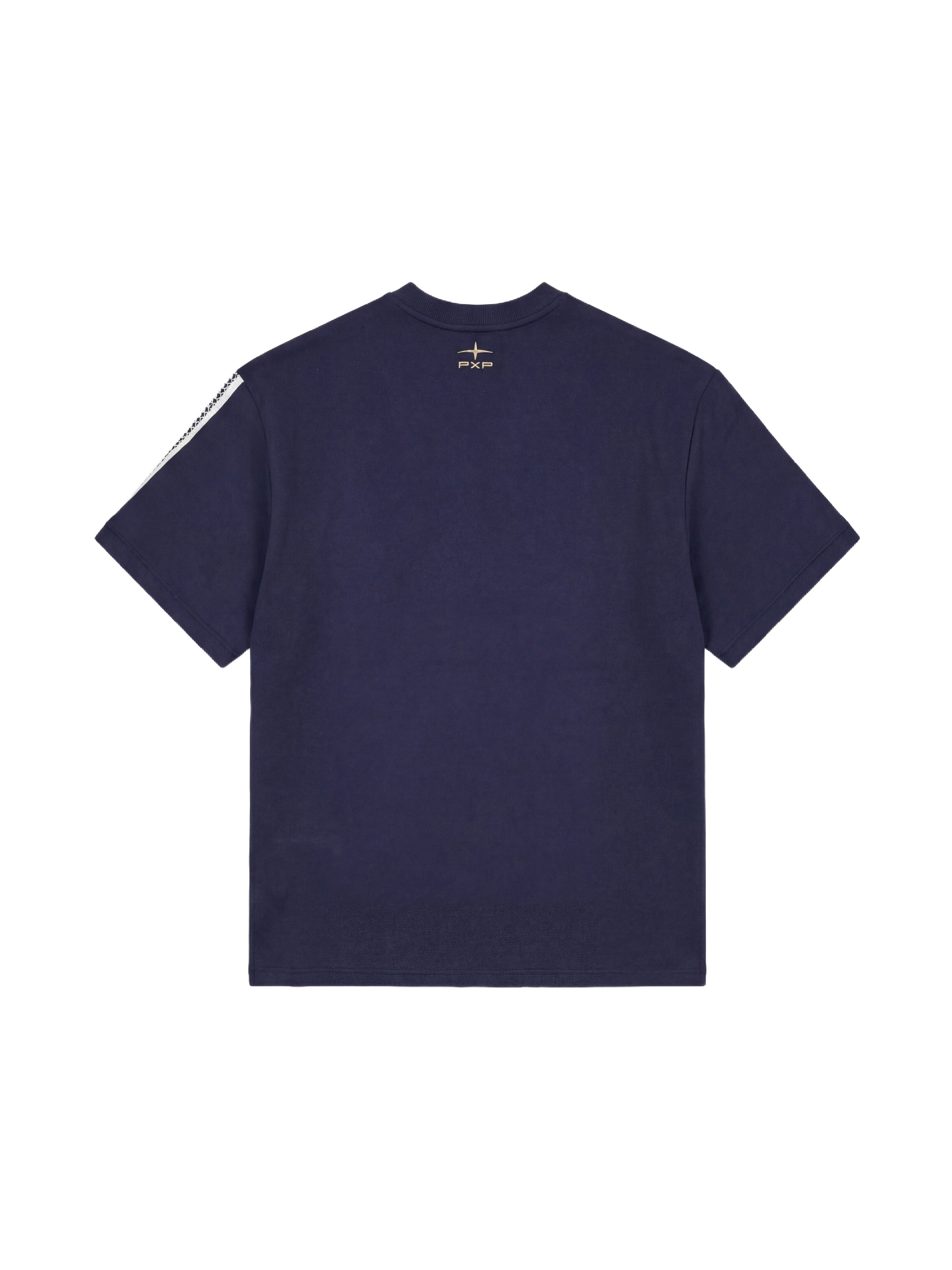 T-shirt i to materialer med hæklede lomme-10