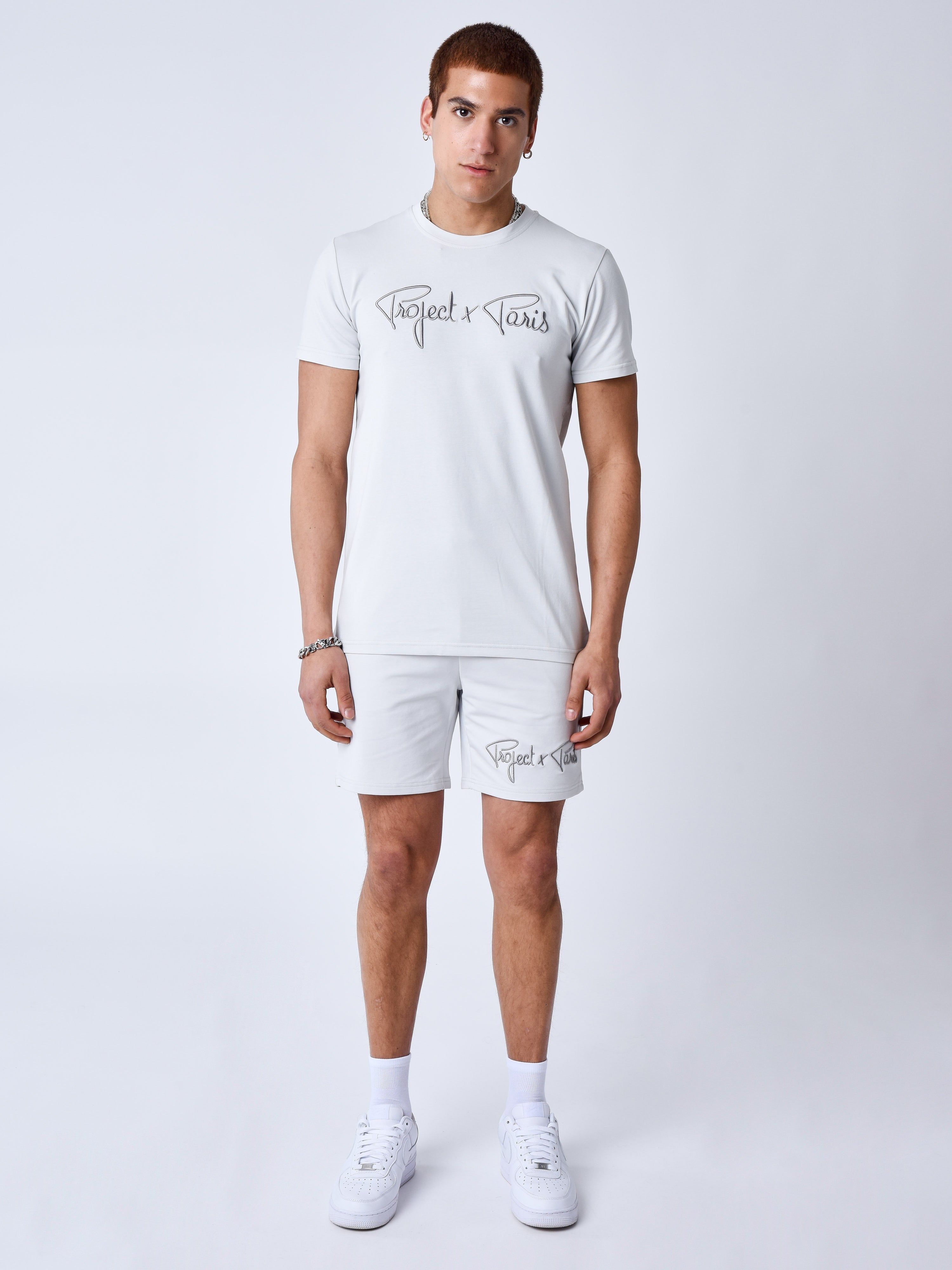 T-shirt basic Signature borduring-4