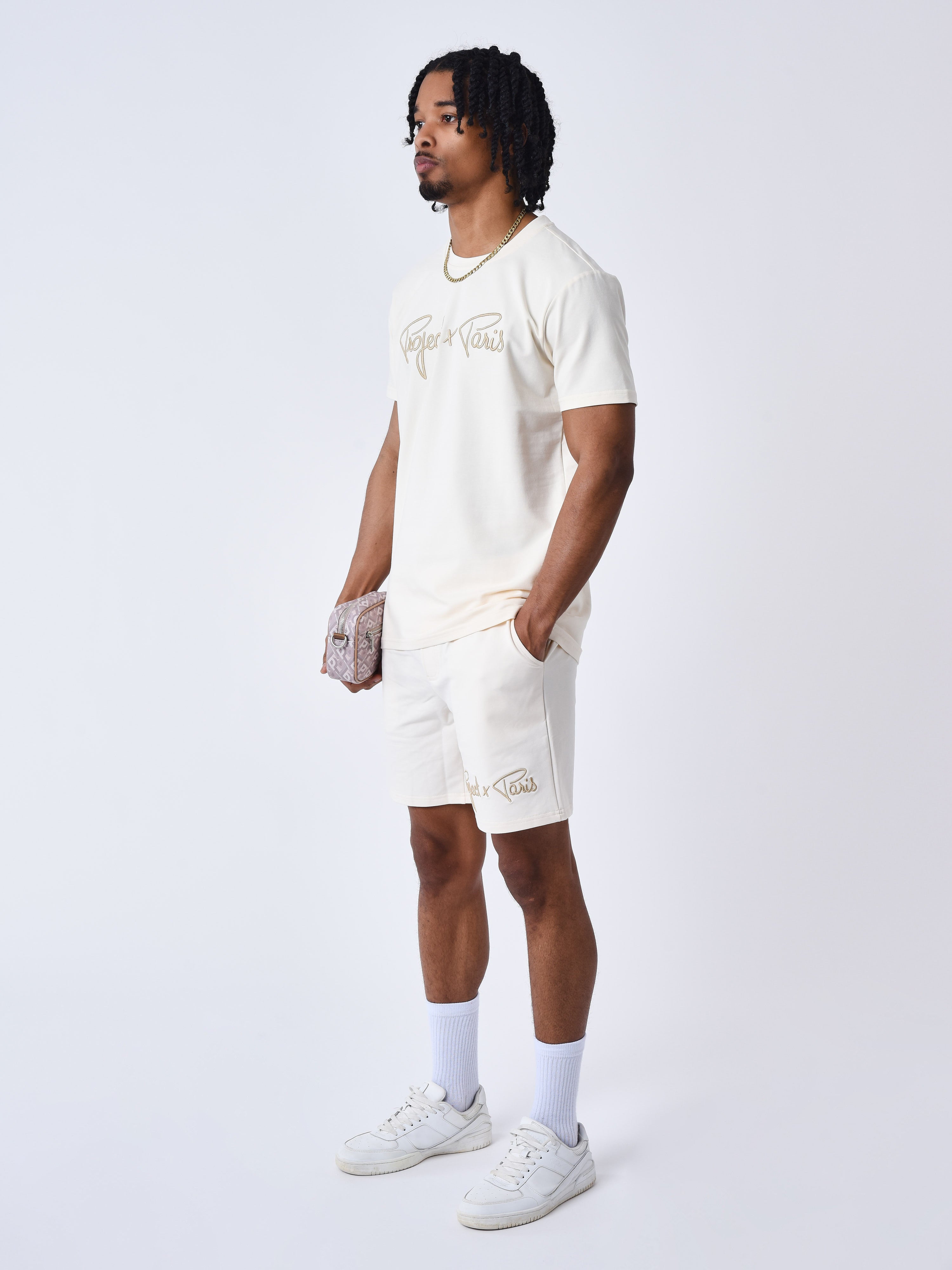 T-shirt basic broderie Signature-4