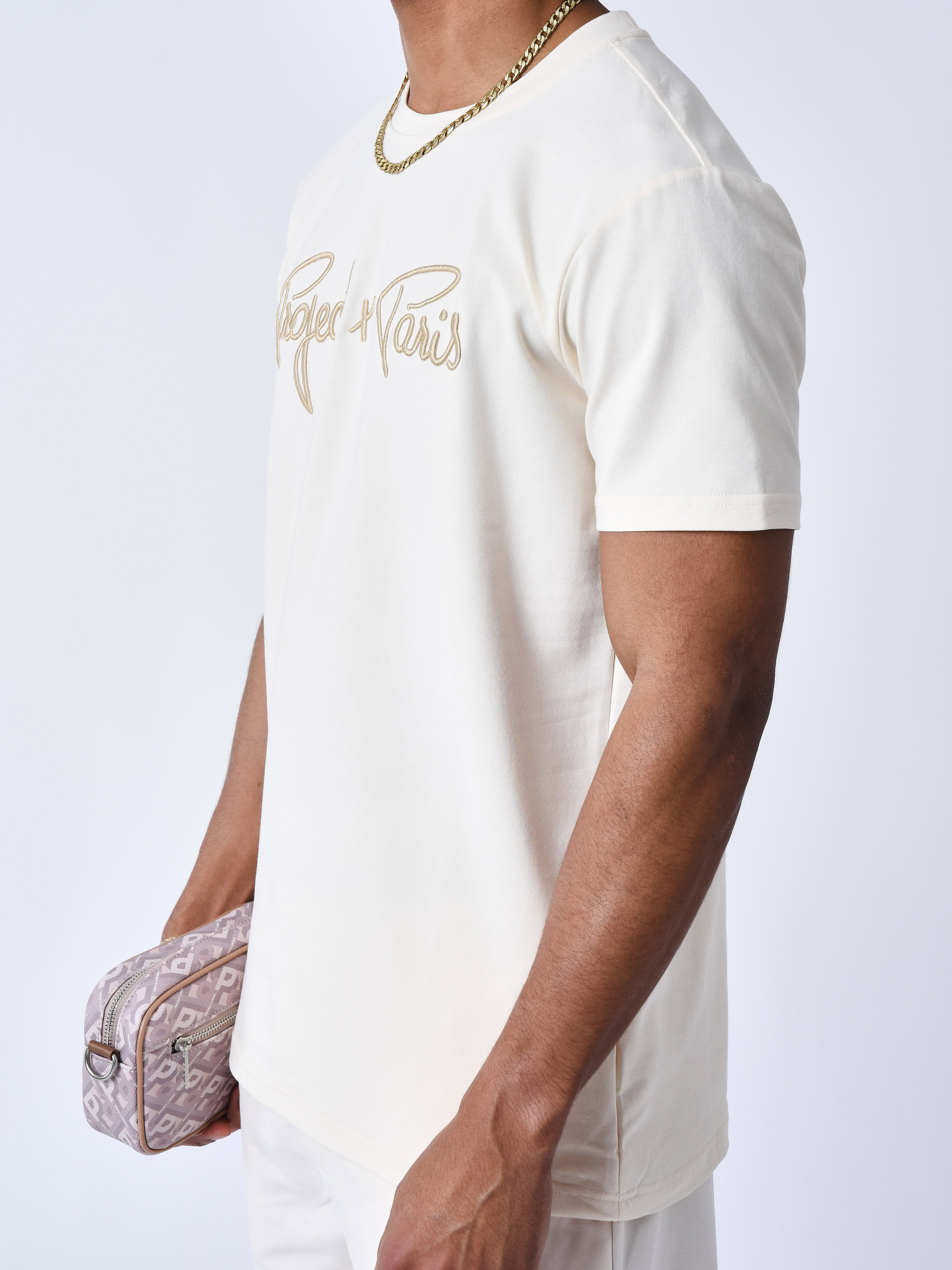 T-shirt basic broderie Signature-5