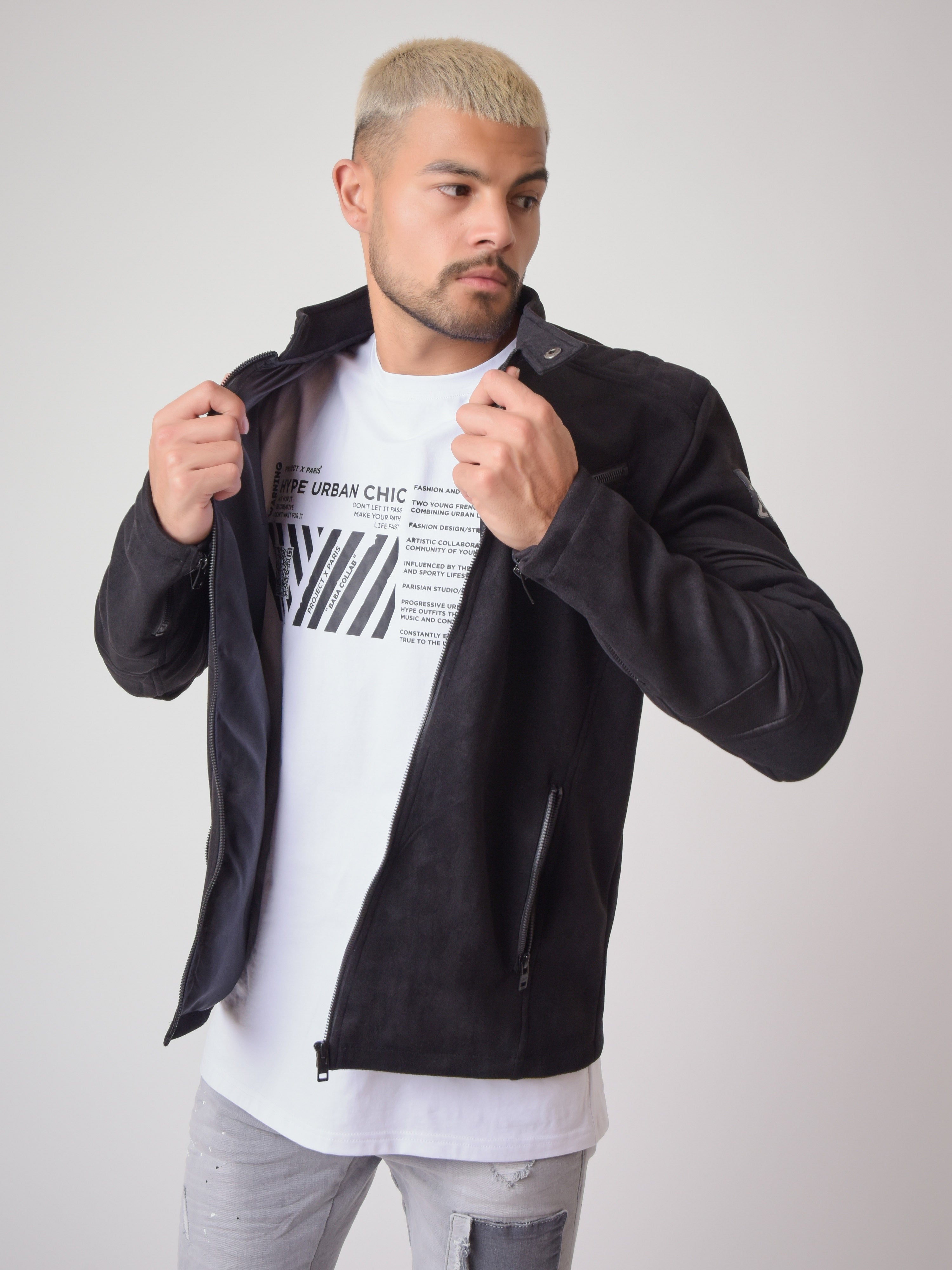 Suede effect biker style Perfecto 