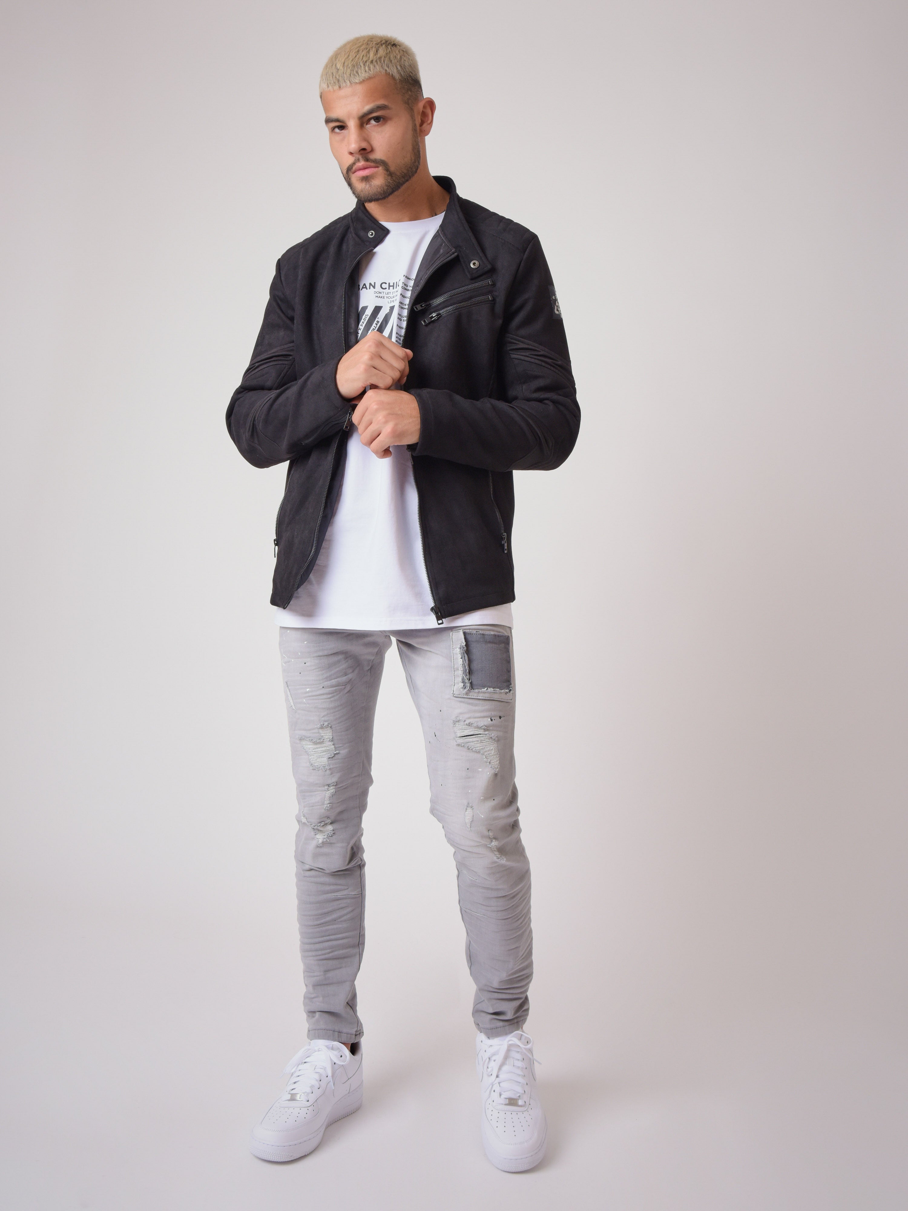 Suede effect biker style Perfecto 