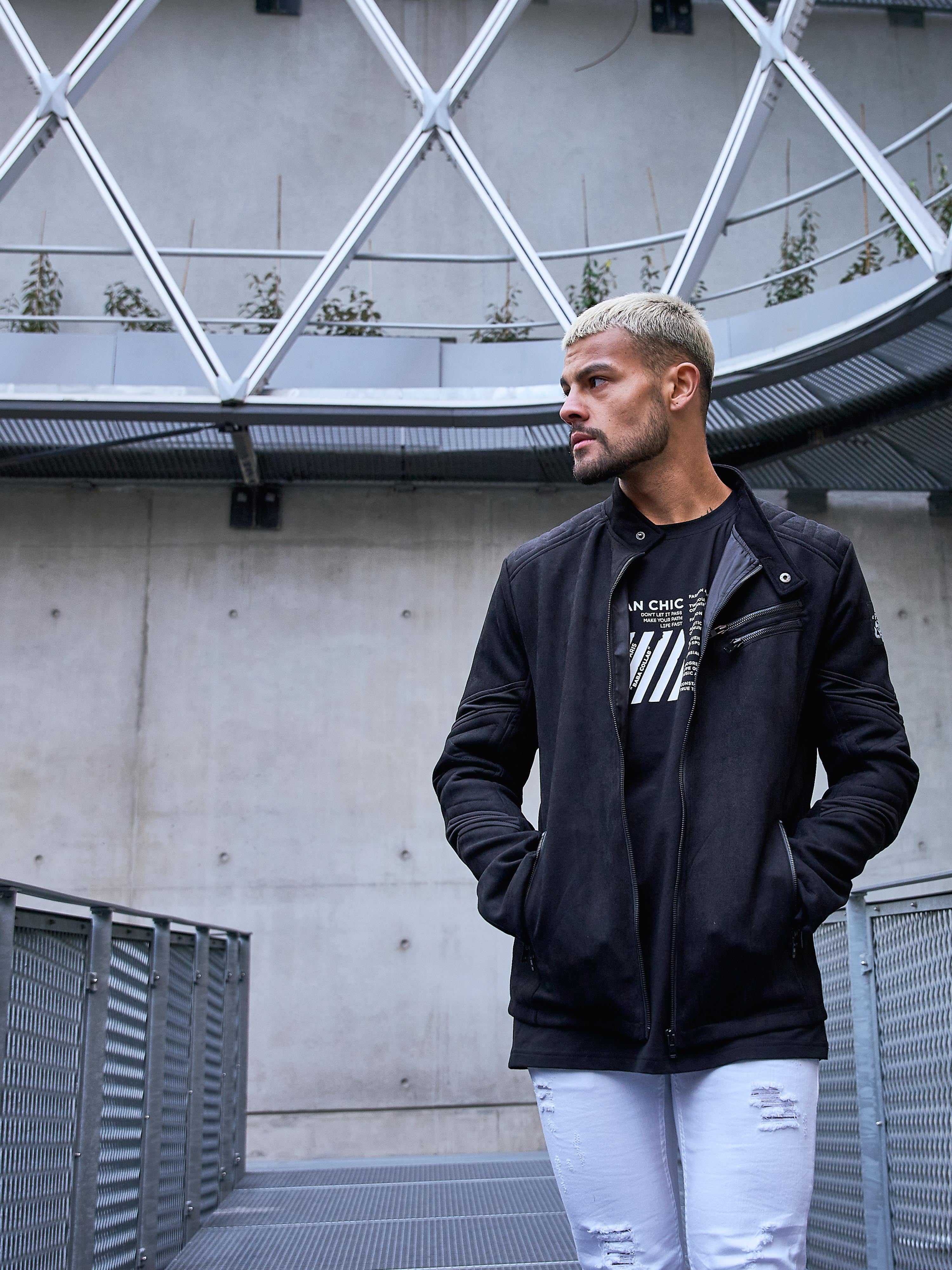 Suede effect biker style Perfecto 